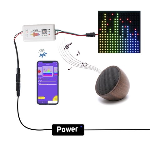 Контролер з Bluetooth-управлінням SP107E (960 пкс, RGB, WS2811, WS2812B, WS2813, SK6812 5-24 В) Прев'ю 3