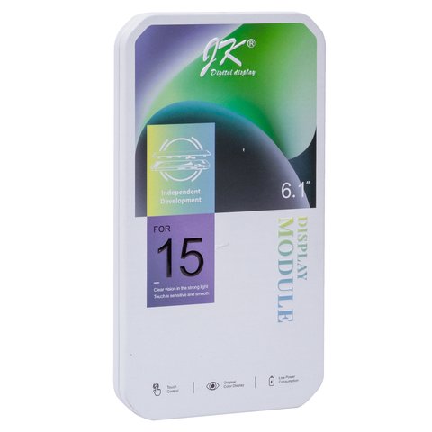 Дисплей для iPhone 15, черный, с рамкой, Copy, (TFT), JK Превью 1
