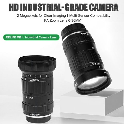 Об'єктив RELIFE MB1, лінза на камеру, з оптичним зумом, 6-36mm; 12MP; F2.8-C; C-Mount Прев'ю 1