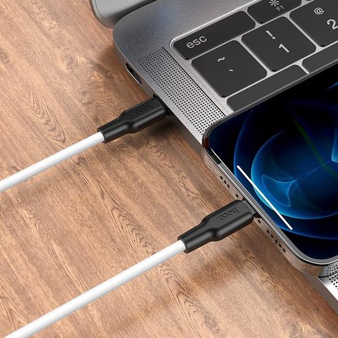 USB кабель Hoco X21 Plus, USB тип-C, Lightning, 100 см, 3 A, білий, силіконовий, PD 20W, #6931474742162 Прев'ю 1