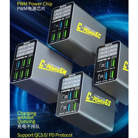 Сетевое зарядное устройство Mechanic C-Power 6S, 50 Вт, Quick Charge, Power Delivery (PD), 6 портов Превью 2