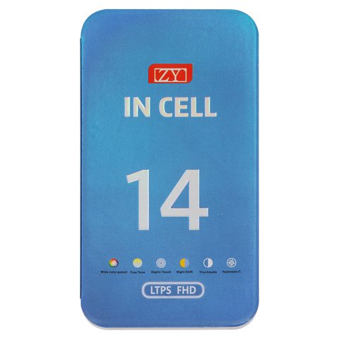 Pantalla LCD puede usarse con iPhone 14, negro, con marco, AAA, (TFT), ZY, LTPS FHD Vista previa  1