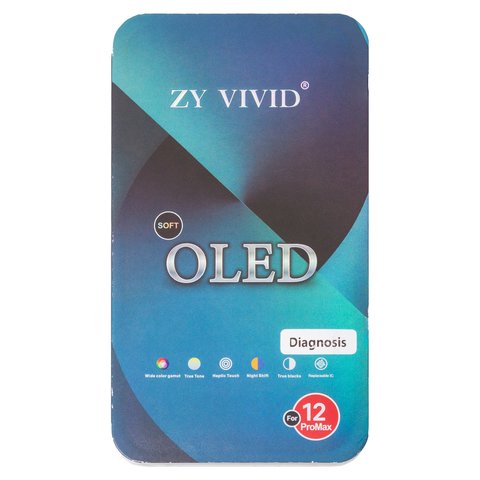 Pantalla LCD puede usarse con iPhone 12 Pro Max, negro, con marco, HC, sin error, (OLED), ZY-OLED OEM hard, diagnosable Vista previa  1