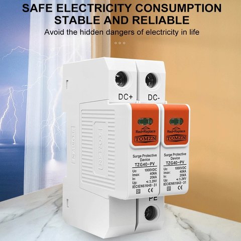 Устройства защиты от импульсных перенапряжений TOMZN TZG40-PV , 2P, 1000 В, PV Превью 3