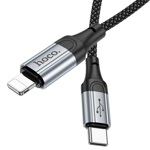 USB кабель Hoco X102, USB тип-C, Lightning, 100 см, 27 Вт, чорний, в нейлоновому обплетенні, #6942007608749 Прев'ю 3