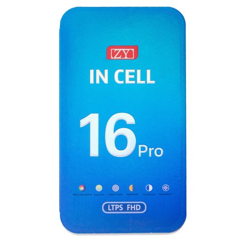 Дисплей для iPhone 16 Pro, чорний, з рамкою, Copy, (TFT), ZY, IN CELL FHD Прев'ю 1
